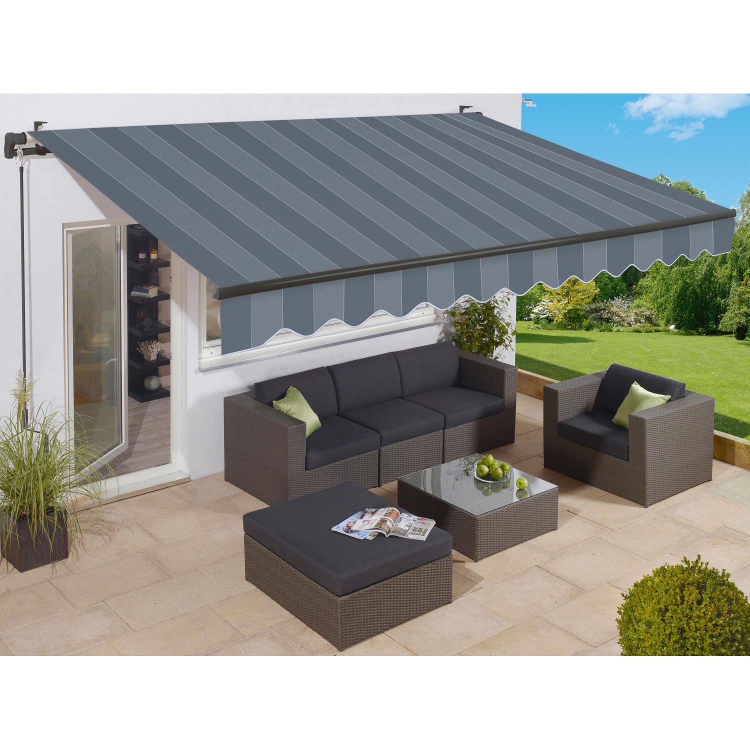 Markisenstoff 300 cm x 200 cm Blau gestreift kaufen bei OBI