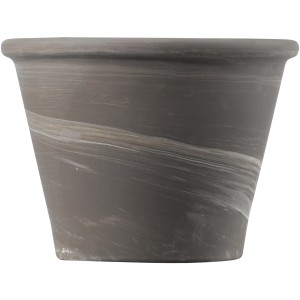 Deroma Pflanztopf Vasum Duo, Ø 17 cm, graphit-weiß gestreift, aus Terrakotta.