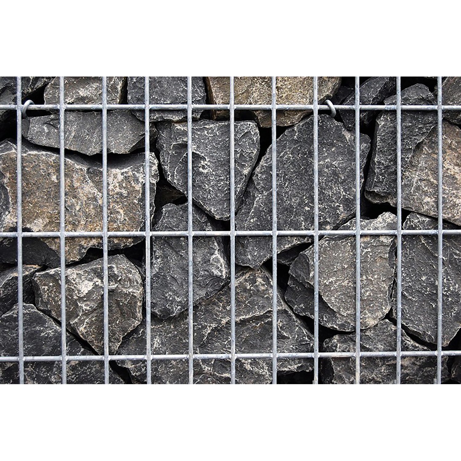 Scherf Fertig-Gabione mit Basaltbruch in Schwarz, 150x50x100 cm, für Mauersysteme und Einfassungen.