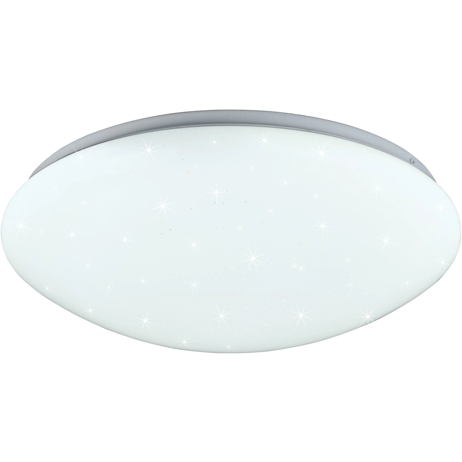 Weiße Reality LED-Deckenleuchte Lukida mit Sternenhimmel-Effekt für Wohn- und Schlafzimmer.