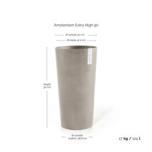 Ecopots Pflanztopf Amsterdam Extrahoch Taupe 50 cm x 90 cm