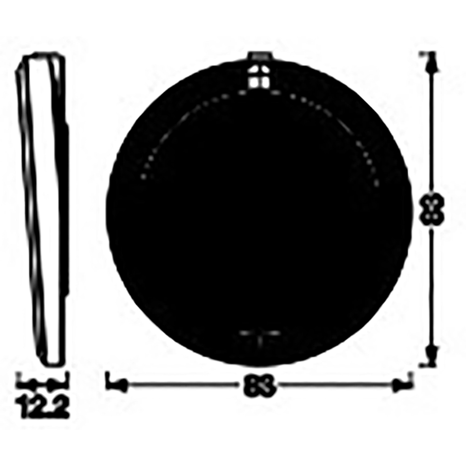Ledvance Smart+ WiFi Unterbauleuchte Rund, weiße smarte Leuchte mit Maßangaben.