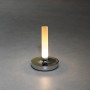 Konstsmide LED-Akku-Vase Biarritz, silberfarbene Deko-Leuchte für Innen und Außen, ø 13,5 x 20,5 cm.