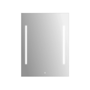 Rechteckiger LED-Leuchtspiegel Sirius II, 60x80 cm, mit seitlicher Beleuchtung für Bad und WC.