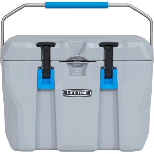 Graue Lifetime Kühlbox mit Tragegriff, 26,5 Liter Campingbox für Outdoor & Camping.