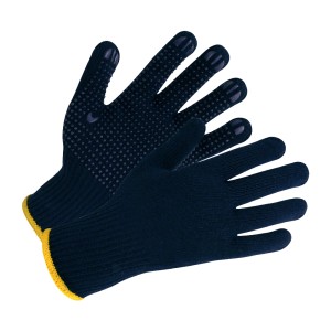 Dunkelblaue LUX Arbeitshandschuhe Gr. 10 mit Noppen für besseren Grip.