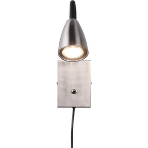 Wandleuchte Wanda von Trio, Nickel matt, mit flexiblem Arm für individuelle Beleuchtung.