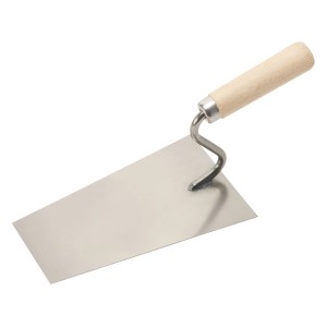 Putzkelle 200 mm mit Holzgriff für Ausbesserungsarbeiten beim Mauerbau.