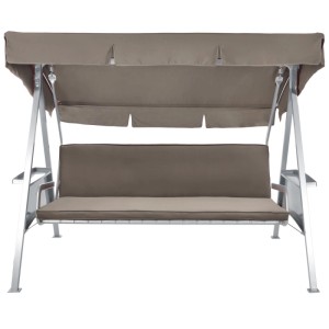 Taupe Hollywoodschaukelauflage 2er Set. Bequeme Sitz- und Rückenpolster für Gartenschaukeln.
