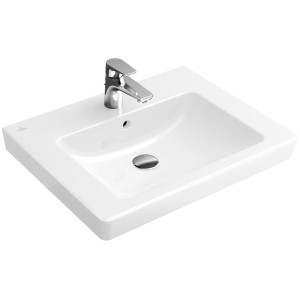 Villeroy & Boch Subway 2.0 Handwaschbecken, 60 cm, Weiß mit Armatur.