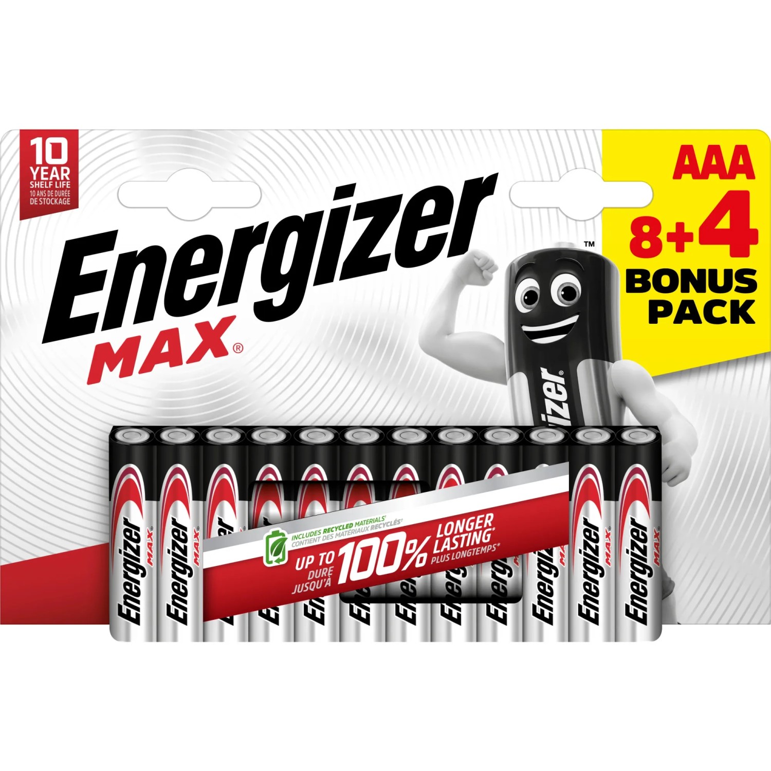 Energizer Max Micro AAA Batterien, 12er Pack. Langlebige Alkali-Mangan Batterien für Geräte des täglichen Gebrauchs.
