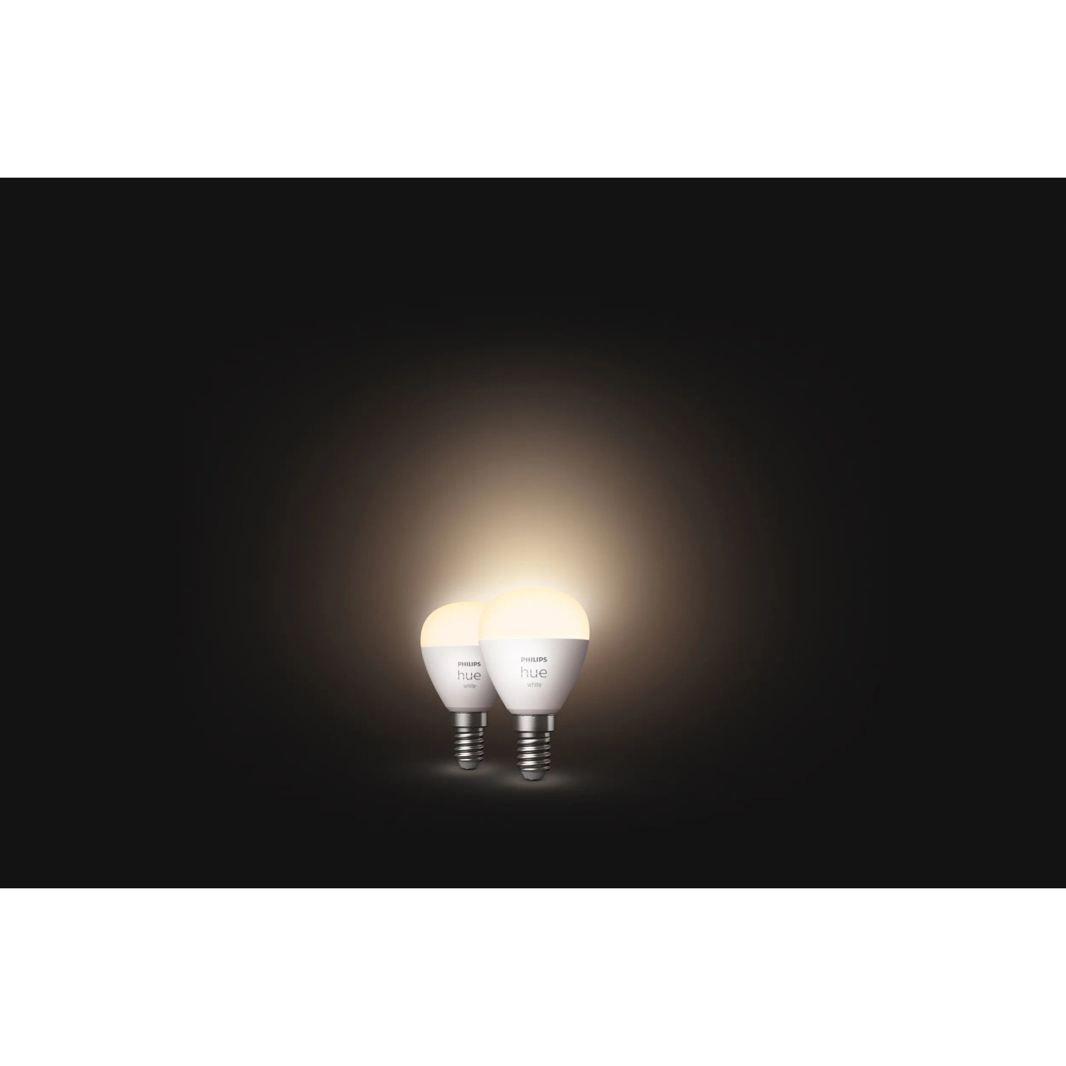 Philips Hue Luster Doppelpack: Zwei E14 Leuchtmittel mit warmweißem Licht.