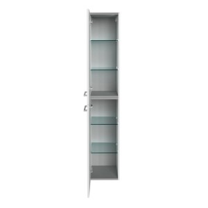 Fackelmann Badmöbel Hochschrank links B.Round 30 cm Weiß