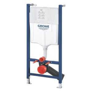 Grohe Solido 2-in-1 WC-Set mit Spülkasten und blauem Rahmen für Trockenbau.