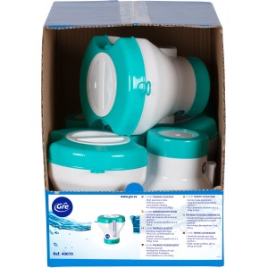 Gre Combi Thermometer und Dosierer für Pool, Wassertemperaturanzeige und 1,5 kg Fassungsvermögen.