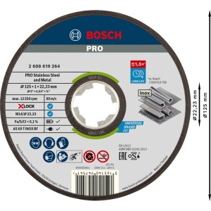 Bosch X-Lock Trennscheibe Expert for Inox + Metal AS 60 T INOX BF Ø 125 mm