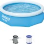 Bestway Fast Set Pool, Ø 305 cm, blau, mit Filterpumpe für sauberes Wasser.