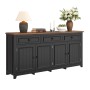 okwish Sideboard mit Stauraum Wohnzimmer 160x35x76cm Schwarz_9