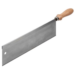 wolfcraft Feinsäge 300 mm für präzise Schnitte in Holz und Kunststoff, mit Holzgriff.