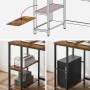 Vasagle Schreibtisch mit 2 Ablagen, braun-schwarz, ideal fürs Home-Office. Flexibel durch herausnehmbare Ablage.