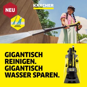 Kärcher eco!Booster 180 Strahlrohr für K7 Hochdruckreiniger im Einsatz mit Kind. Flächenreiniger Zubehör.