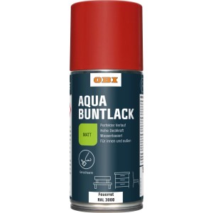 OBI Buntlack Spray RAL 3000 Feuerrot matt, 150ml Dose. Wasserbasierter Acryllack für Holz, Metall, Innen & Außen.