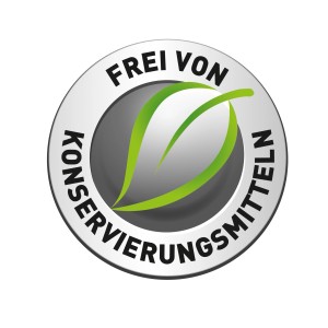 Symbol: Wandfarbe OBI EasyColor Grey ist frei von Konservierungsmitteln.