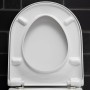 Duravit Wand WC Set Starck 3, weiße Keramik mit offenem WC-Sitz und Absenkautomatik.