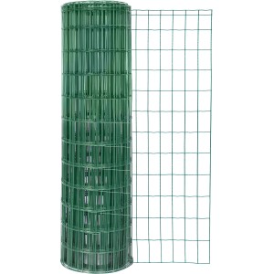Grüner Alberts Fix-Clip Pro Schweißgitter-Zaun, 122 cm hoch, 25 m lang, aufgerollt.