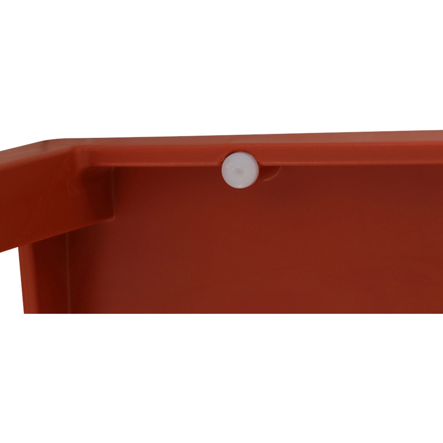 Detailaufnahme Siena Garden Lane Stapelstuhl in Brick, Unterseite mit Stopper.