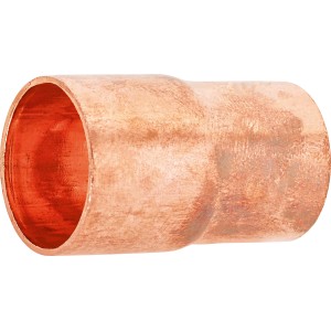 Kupfer Löt-Absatznippel, Durchmesser 22 mm auf 18 mm, für Lötfittings.