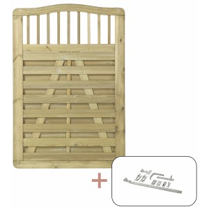 Plus Holz Einzeltor Rondo Nadelholz druckimprägniert 100 cm x 142/145 cm