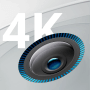 Detailaufnahme der EufyCam S330 Überwachungskamera mit 4K Auflösung.