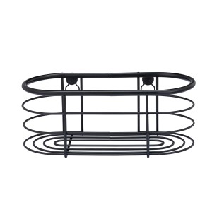 WENKO Wandablage Trestina, Edelstahl, Schwarz, Drahtdesign für Bad-Utensilien.