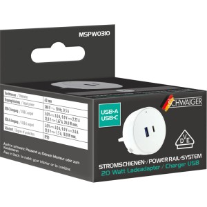 Schwaiger Stromschienen-Plug MSPW0310 Steckdose 230 V Weiß