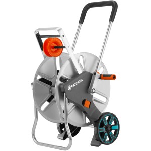 Gardena CleverRoll L Easy Metall Schlauchwagen: Robuste Trommel, Schlauchführung, hohe Standsicherheit.