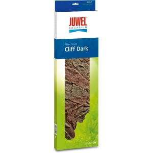Verpackung der Juwel Aquarien-Filterverkleidung Cliff Dark mit Felsstruktur in Braun.