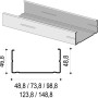 Knauf CW-Profil 50x50x0,6 mm, 3500 mm Länge für Ständerwerk, Detailansicht mit Maßen.