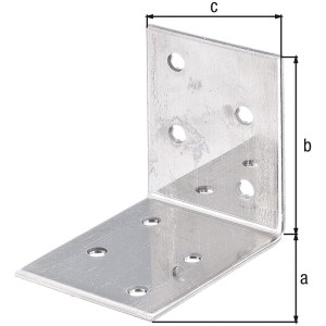 Winkelverbinder aus Edelstahl, 50x50x40 mm, mit Löchern für Schrauben, zur Holzverbindung.
