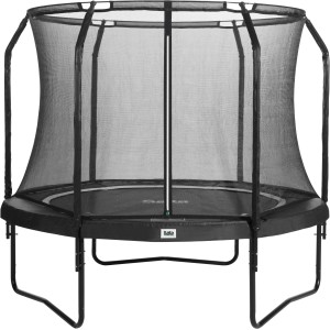 Schwarzes Salta Premium Gartentrampolin mit Sicherheitsnetz, Ø 183 cm.