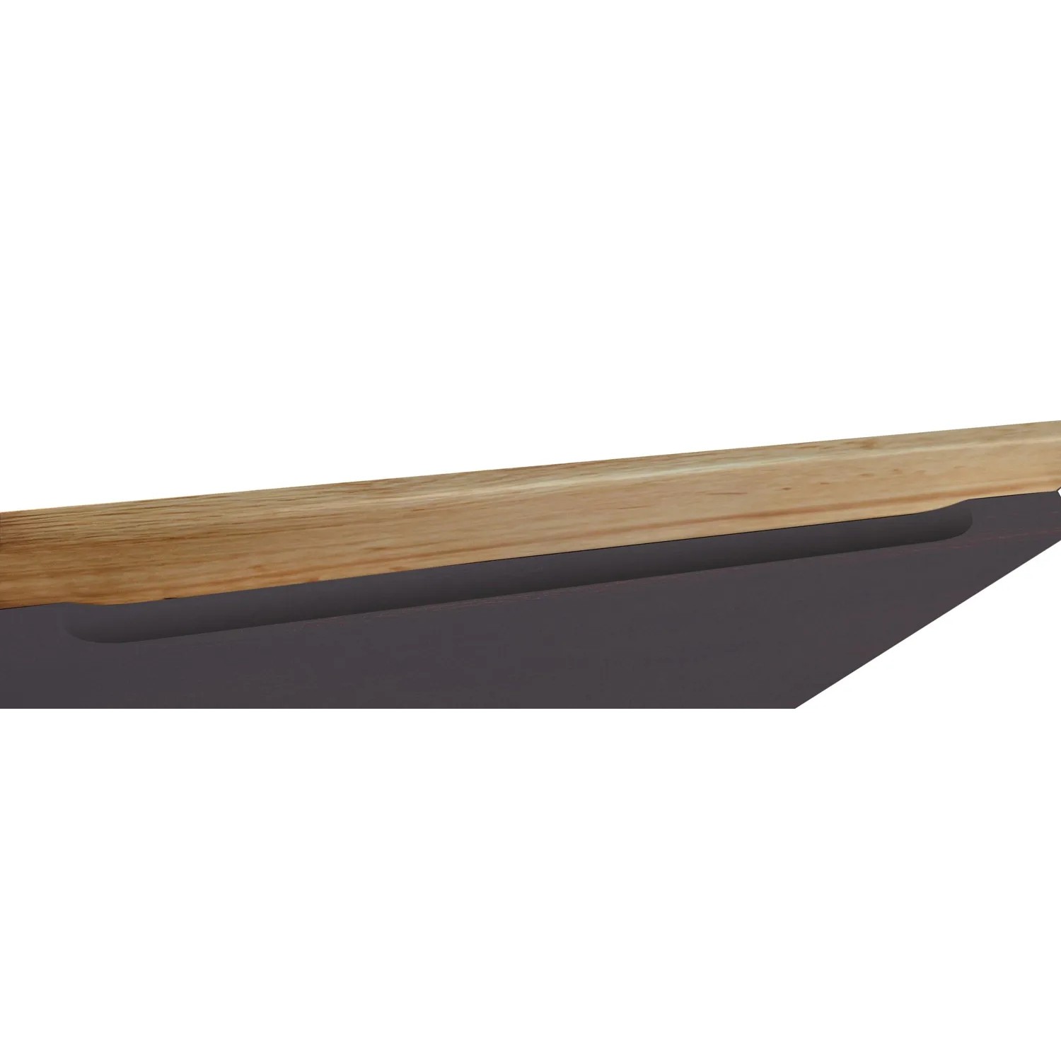 Detailaufnahme: Held Möbel Küchenzeile Turin in Graphit-Wotaneiche, grifflos.