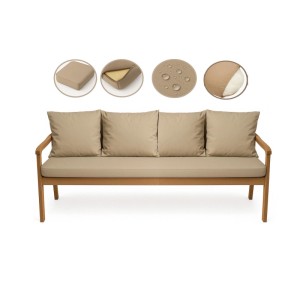 Beiges Setgarden Mix Bench Kissen für 3-Sitzer Gartenbank, 170x50 cm + 4 Rückenkissen.