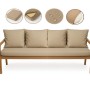 Beiges Setgarden Mix Bench Kissen für 3-Sitzer Gartenbank, 170x50 cm + 4 Rückenkissen.