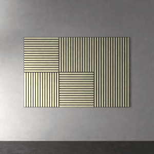 Akustikpaneel Lino Pearl, MDF schwarz, Filz schwarz, 60x120cm, 2 Stück, zur Wand- und Deckenmontage.