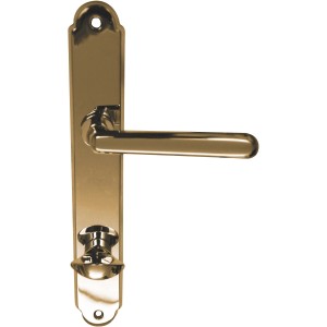 Messing polierte Langschildgarnitur Wien-LS für Bad & WC-Türen.