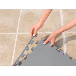 Bestway Lay-Z-Spa Bodenschutzunterlage, graue Kunststoff-Poolunterlage zum einfachen Zusammenstecken.