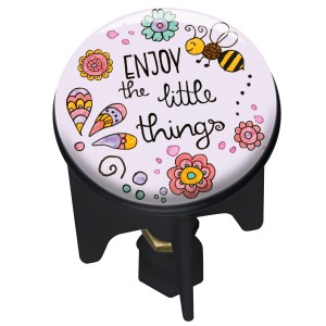 Wenko Waschbeckenstöpsel Pluggy Mod Little Things mit bunten Blumen und Biene.