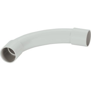 Grauer Isolierbogen EN 32, 90 Grad Biegung zur Verbindung von Leerrohren.