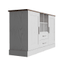 okwish Sideboard mit 2 Türen 2 Schubladen Wohnzimmer 140x40x79cm Weiß_10