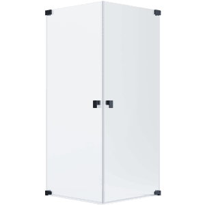 Schöner Wohnen Eckdusche mit 2 Drehtüren, 80x80 cm, schwarzmatte Beschläge.